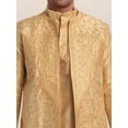 thumbnail image 3 of SKAVIJ Kurta Pajama Jacket Scarf 4-Piece Set Embroidered Wedding Party Dress Yellow L, 3 of 5