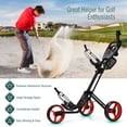 thumbnail image 5 of Aimee Lii Folding 3 Wheels Golf Push Cart with Brake Scoreboard Adjustable Handle, Outdoor Exercise for Sports Lovers-Red, 5 of 12