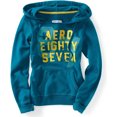 thumbnail image 1 of Aeropostale Aero 87 Puff Paint Sudadera con capucha para mujer, verde, mediano, 1 of 1