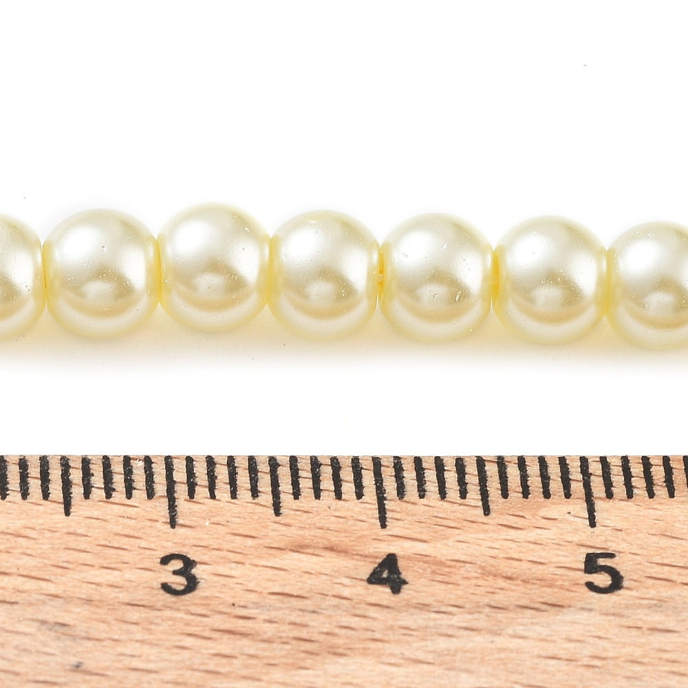 20Strand Baking Painted Pearlized Glass Pearl Round Bead Strands Lemon Chiffon 6~7mm Hole: 1mm about 135~140pcs/strand 31.4 inch