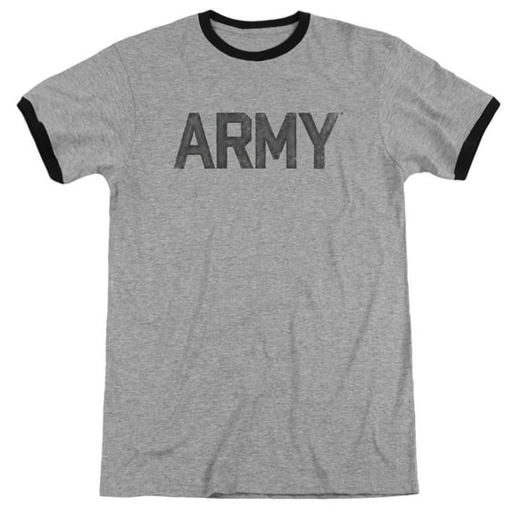 Army Star Adult Ringer Heather Black