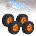 thumbnail image 4 of Pneus de Camion de Course Courte de RC, Roue de Camion de RC Meilleure Adhérence Usure Résistante Forte Texture Inégale de Caoutchouc d'Amortissement pour le Remplacement Orange, 4 of 8