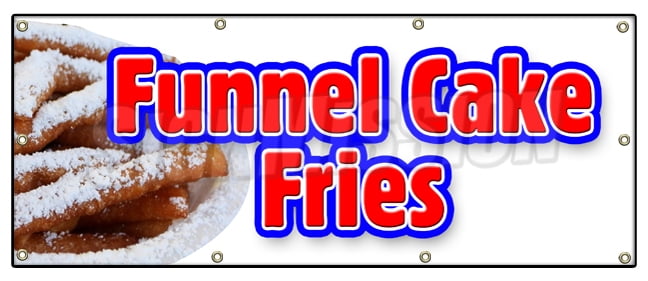 48&quot;x120&quot; FUNNEL CAKE FRIES BANNER SIGN hot warm crisp