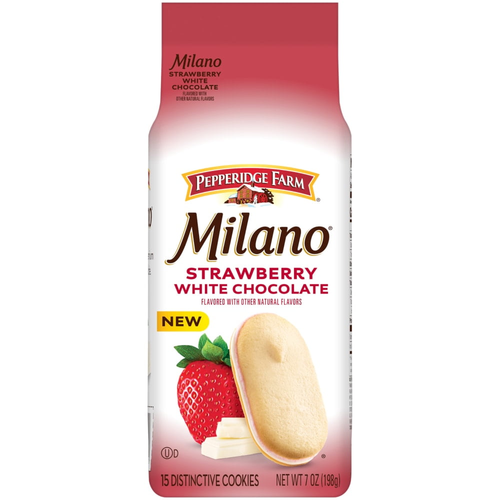 Pepperidge Farm Milano White Chocolate Strawberry Flavored Cookies 7 oz - 5 Pack
