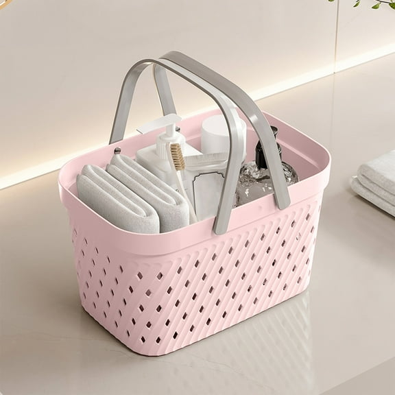 Ikohbadg Handheld Shower Basket, Plastic Woven Storage Basket for Bathroom, Underwear Frame, Multifunctional Storage with Drain Holes and Handles, Ideal for Bath Products and Miscellaneous Items