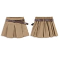 thumbnail image 5 of MAIHAN School Uniform for Girls High Waist A Line Skirt with Double Belt Pleated Flared Tutu Style Skirt for Everyday Wear Stylish Skirt for Kids(Khaki,6-7 Years), 5 of 7