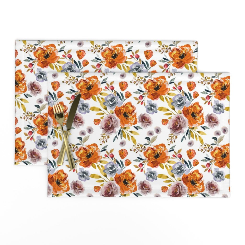 Cloth Placemats Indy Bloom Jumbo Floral Girls Room Fall Set of 2 -  Walmart.com