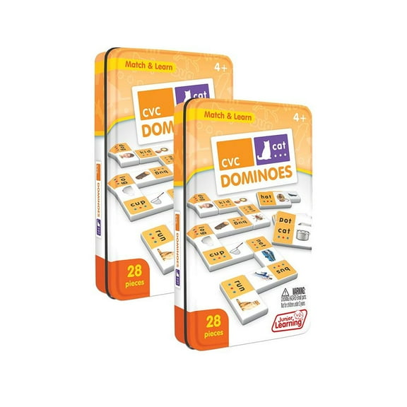 Junior Learning CVC Match & Learn Dominoes, Pack of 2