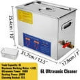 thumbnail image 6 of ROOMARK 6.5L Ultrasonic Cleaner, Stainless Steel, 11 lb, Silver, 1 Count, 6 of 9