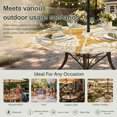 thumbnail image 6 of Round Outdoor Tablecloth with Umbrella Hole and Zipper, Vintage Shell Orange Tablecloth with Elastic Waterproof, Summer Ocean Coastal Patio Table Covers for 55" - 60" Picnic Pool Tables, 6 of 9