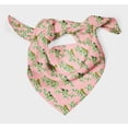 thumbnail image 3 of Bimba Pink Leaves & Flowerpecker Bird Printed Pure Silk Scarf For Hair Neck Head Bandanas For Women 40 x 40 Inches, 3 of 6