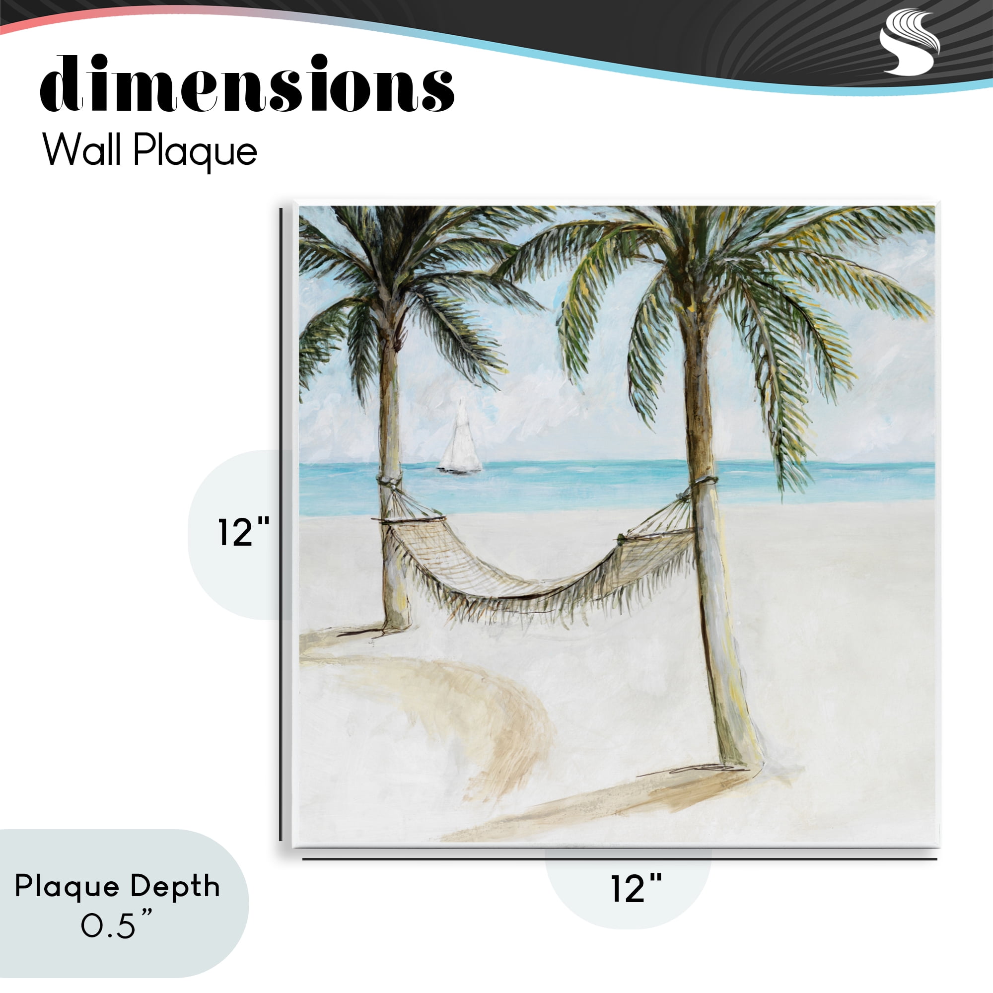 Stupell Industries Beach Hammock Coastal Scene Wall Plaque Art, design by Lorenzo Collective