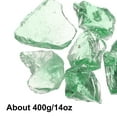 thumbnail image 3 of Uxcell Fire Glass for Fire Pit, 1.18"-1.97" High Luster Reflective Glass Rocks, Light Green, 3 of 5