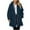 Navy, variant on Womens Winter Fuzzy Fleece Jacket Hooded Long Sleeve Comfortable Cardigan Coats Outerwear with Pockets (XL, White)