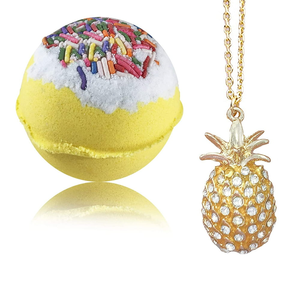 Bath Bombs Jewelry with Necklace Pineapple Inside Perfect Treasure