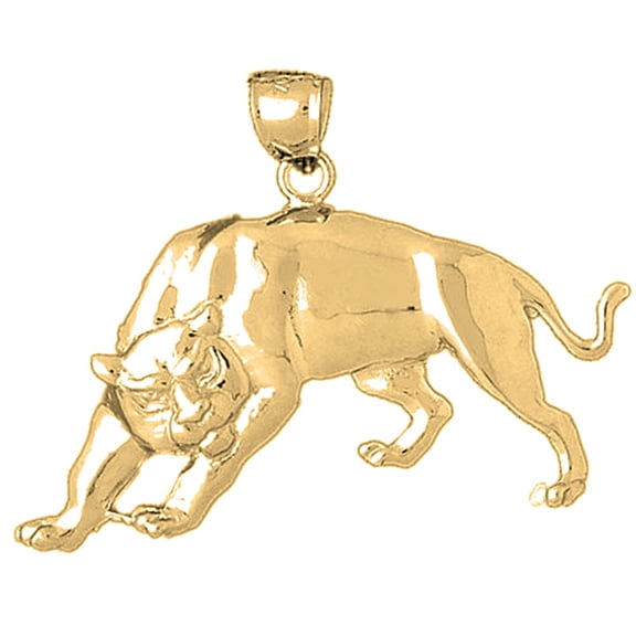 18K Yellow Gold Panther Pendant - 35 mm