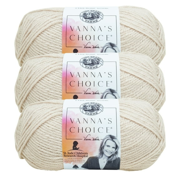 Lion Brand Yarn Vanna's Choice Linen Medium Acrylic Yarn 3 Pack