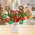 thumbnail image 6 of NOGIS 6 Pcs Christmas Tree Decoration Candy Cane Woolen Bells Candy Shape Christmas Tree Picks Lollipop Candy Curly Pick Ornaments Xmas Tree Topper for Vase Filler Home Office Decor (Green), 6 of 7