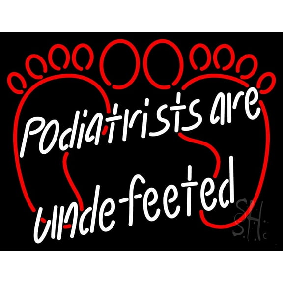 Podiatrist Are Undefeeted LED Neon Sign 15 x 19 - inches, Black Square Cut Acrylic Backing, with Dimmer - Bright and Premium built indoor LED Neon Sign for Defence Force.