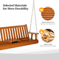 thumbnail image 3 of VINGLI 880 lbs 5 ft Patio Wooden Porch Swing with Cup Holder for Outdoors, Brown, 3 of 8