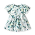 thumbnail image 2 of WOLLED Baby Newborn Floral Cotton Dress for Girls Summer Short Sleeve Princess Dresses Toddler Beach Sundress Tutu Dress for 9M-5Y, 2 of 11