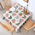 thumbnail image 2 of Boston Terrier Dog and Flower Florals Square Tablecloth,Waterproof Square Table Cover,Wipeable Spillproof Washable Table Cover for Home Kitchen Party Decor 42"X42"(107x107cm), 2 of 6