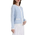 thumbnail image 4 of Suéteres de cárdigan elegantes para mujeres Inspire Chic, de manga larga, tejido de punto acanalado, primavera y otoño, talla M, azul claro, 4 of 4