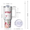 thumbnail image 2 of Extra Large 40oz Nurse Tumbler with Handle, Stainless Steel Vacuum Insulated Coffee Cup, Leak Proof Travel Mug, Perfect Nurse Gift for Shift Work & Appreciation, 2 of 5