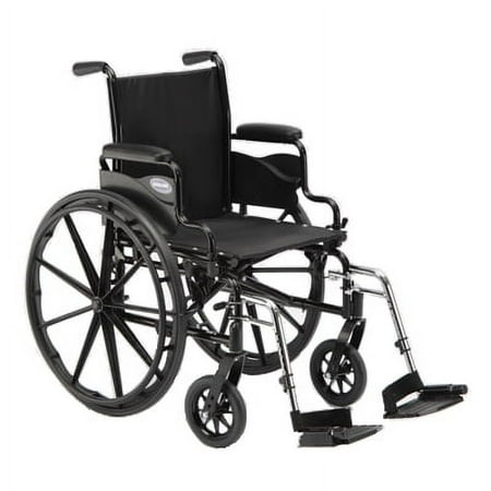 Invacare 9000 SL Durable Light Weight Wheelchair, Height Adjustable Desk-Length Arms, 18" Wide, Flat Black, 9SL_34752