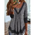 thumbnail image 2 of Camiseta de manga larga con cuello en V para mujer, Jersey elegante de color liso, Tops informales para oficina, 2022, 2 of 4