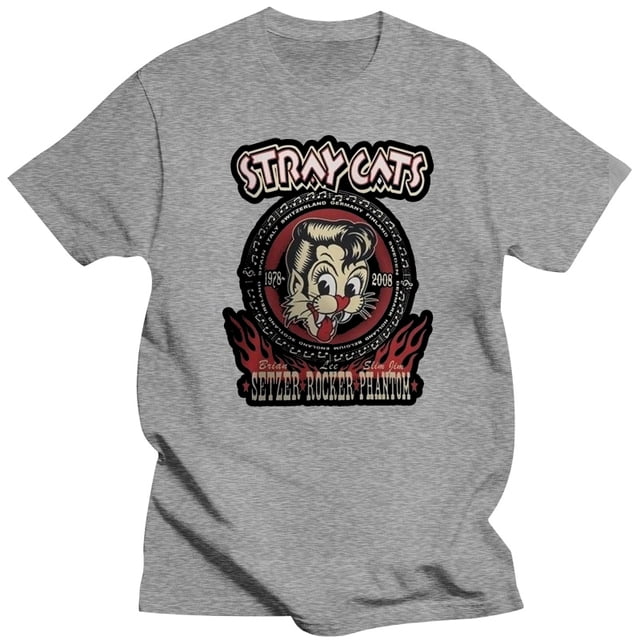 Camiseta para hombre Stray Cats Brian Rocker Slim Jim camiseta gráfica camiseta novedosa para mujer