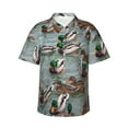 thumbnail image 1 of Fotbe Mallard Ducks Swimming Camisa Hawaiana para Hombre Unisex – Camisa Casual de Verano con Botones de Manga Corta de Algodón y Lino,Large, 1 of 7