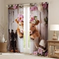 thumbnail image 2 of Homewish Bohemain Cowboy Tribal Curtains Pack of 2 (42x84 Each),Rustic Highland Cattle Curtains Blackout,Kawaii Flower Floral Bedroom Curtains For Girl Boy,Luxury Bedroom Decor, 2 of 6