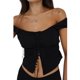 thumbnail image 4 of VISgogo, camisetas sin mangas para mujer, Color sólido, sin mangas, diseño de tirantes, botón frontal, lazo, cárdigan, camisetas sin mangas VISgogo moda, 4 of 9
