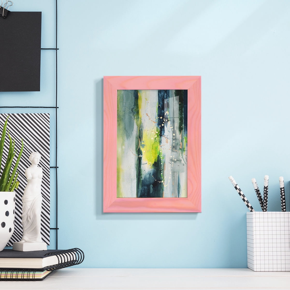 Treetops I - Framed Print w/glass - Sunset Pink