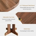 thumbnail image 6 of Virans 59" Extendable Round Dining Table for 4-8 , Modern Kitchen Oval Dining Table, Space Saving, Wooden Tabletop & Base, Walnut, 6 of 8
