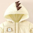 thumbnail image 3 of Baby Girls Boys Long Sleeve Warm Romper Dinosaur Hooded Fleece Lined Jumpsuit Comfortable Snowsuit for Outdoor, 3 of 6