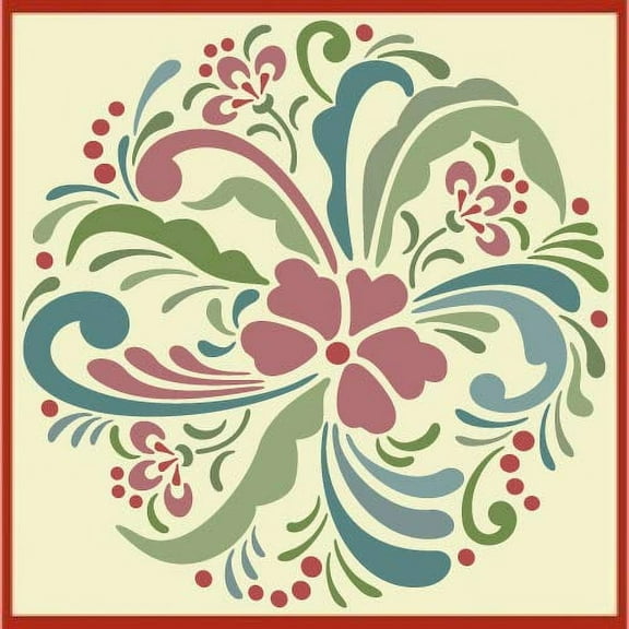 Rosemaling Circle Pattern 19 Stencil-Rose Scandinavian Decorative Mylar-The Artful Stencil