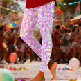thumbnail image 2 of Arlun Sequins Printed Leggings for Women 2026 Trendy Mardi Gras Holiday Tights Stretch High Waist Yoga Pants Lightweight Soft Comfort Slim Fit Carnival Casual Wear 9-Light Pink XXL, 2 of 4