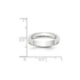 thumbnail image 2 of 10k White Gold Solid Polished Lightweight 4mm Ltw Half Round Band Size 10.5 Ring Ring for Women and Men, 2 of 2