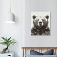 thumbnail image 3 of COMIO  Sylvie Bear Animal Print Black and White Portrait Framed Canvas Wall Art, 3 of 4