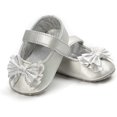 thumbnail image 3 of Baby Girls Mary Jane Flats with Bownot Non Slip Soft Sole PU Leather Newborn Infant Toddler First Walker Cirb Dress Shoes, 3 of 6