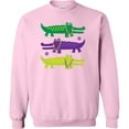 thumbnail image 2 of Inktastic Mardi Gras Holiday Alligators Adult Sweatshirt, 2 of 4