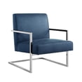 thumbnail image 2 of Nicole Miller Chaise d'Appoint Keenan en Cuir PU, Marine/chrome, 2 of 10