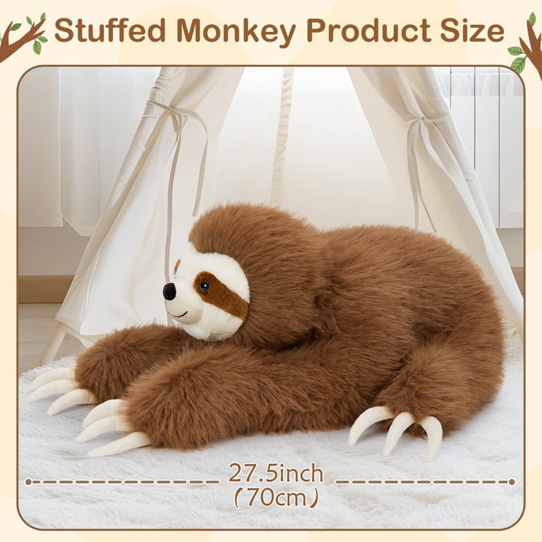 Morismos 27.5" Giant Sloth Plush with Snap-Button Hands photo 5
