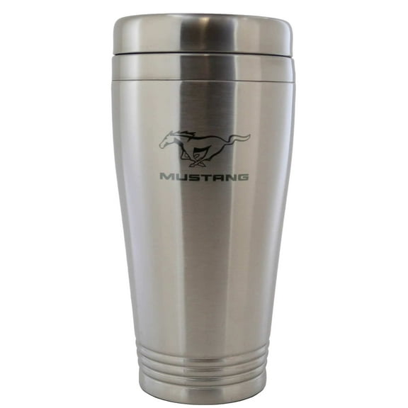 Ford Mustang Brushed Stainless Steel Travel Mug