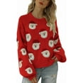 thumbnail image 1 of Chandails de Noël Laids pour Femmes Chandail-Over Tricoté Col Rond Laid pour Fête, 1 of 6