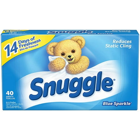 Snuggle Blue Sparkle Fabric Softener Dryer Sheets With Fresh Release, 40ct
