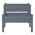 thumbnail image 2 of Garden Pots Outsunny 34"x34"x28" Raised Garden Bed, 2-Tier Elevated Wood Planter Box for Backyard, Patio to Grow Vegetables, Herbs, and Flowers, Gray,Outdoor Garden Planters, 2 of 10