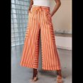 thumbnail image 3 of Pantalones Anchos Cómodos de Verano para Mujer, Color Naranja, Talla XXL, 3 of 5